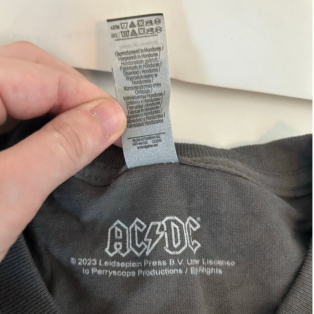 GILDAN AC/DC Graphic Tee NEW "Let There Be Rock" Gray SS Size Youth Small - Picture 6 of 7